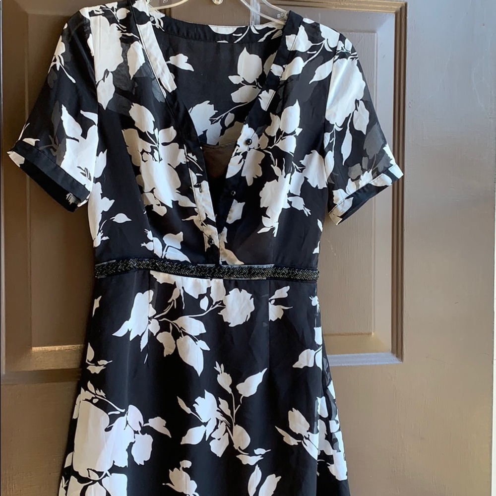 Black and white flower dress